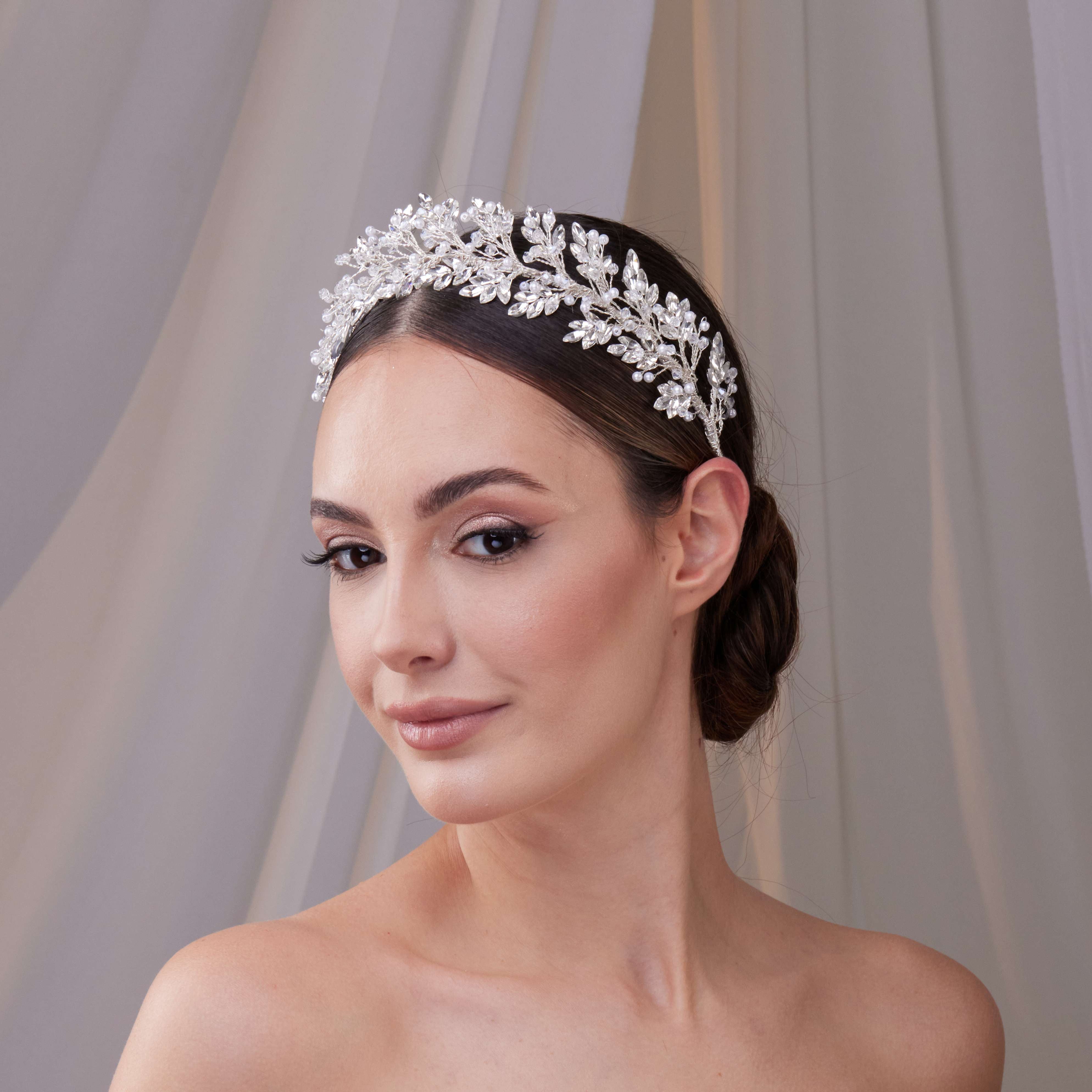 Rhinestone and Pearl Bridal Hair Band