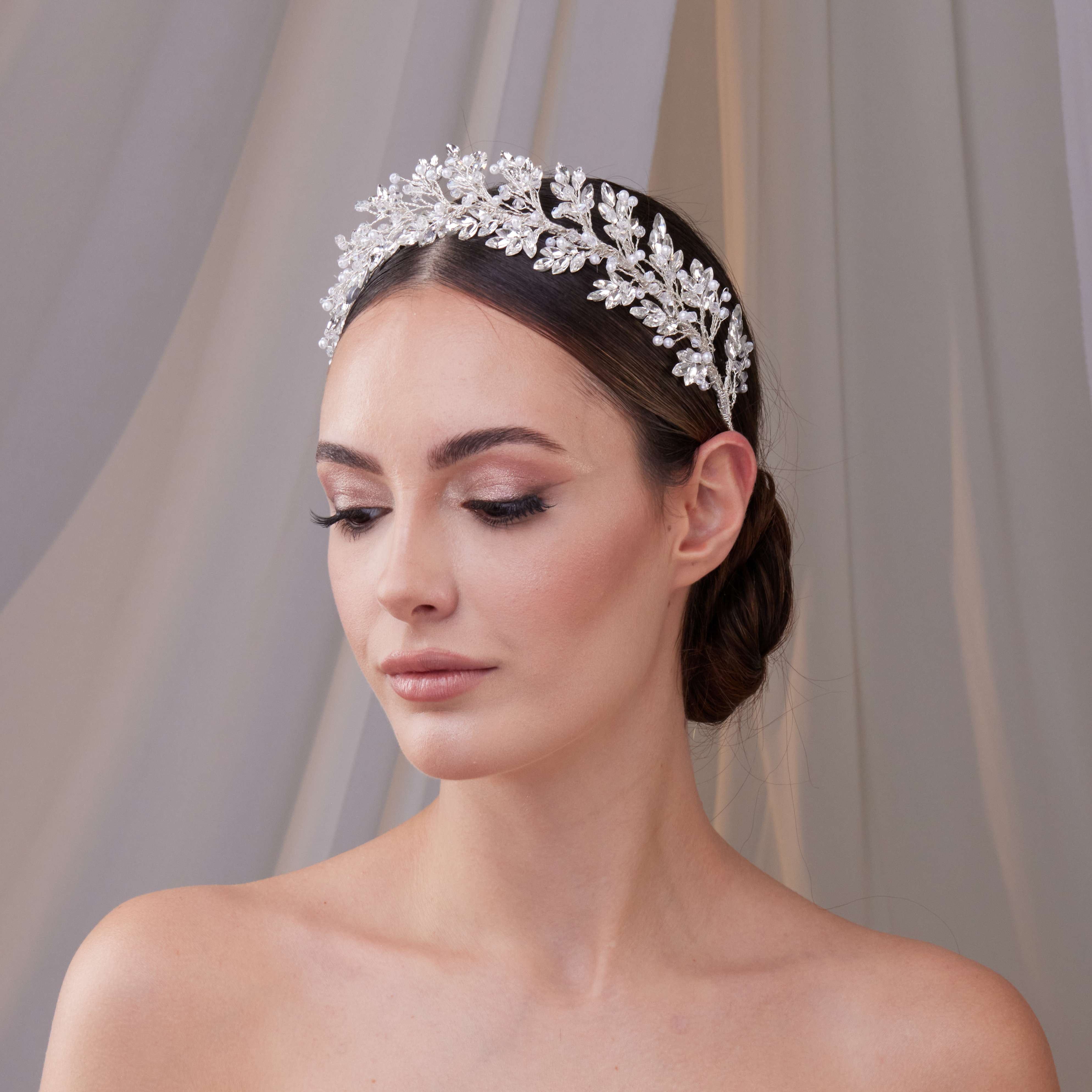 Rhinestone and Pearl Bridal Hair Band