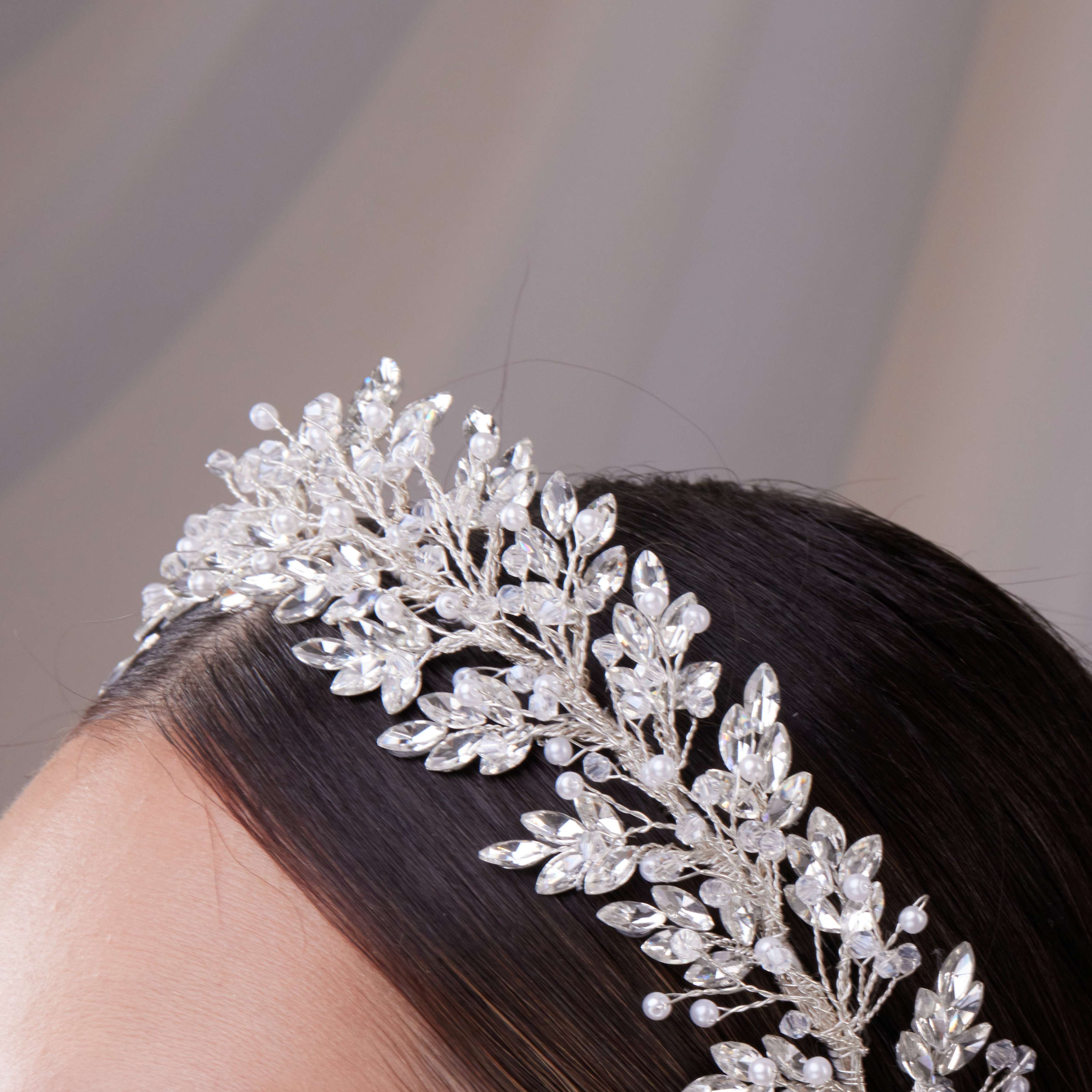 Rhinestone and Pearl Bridal Hair Band