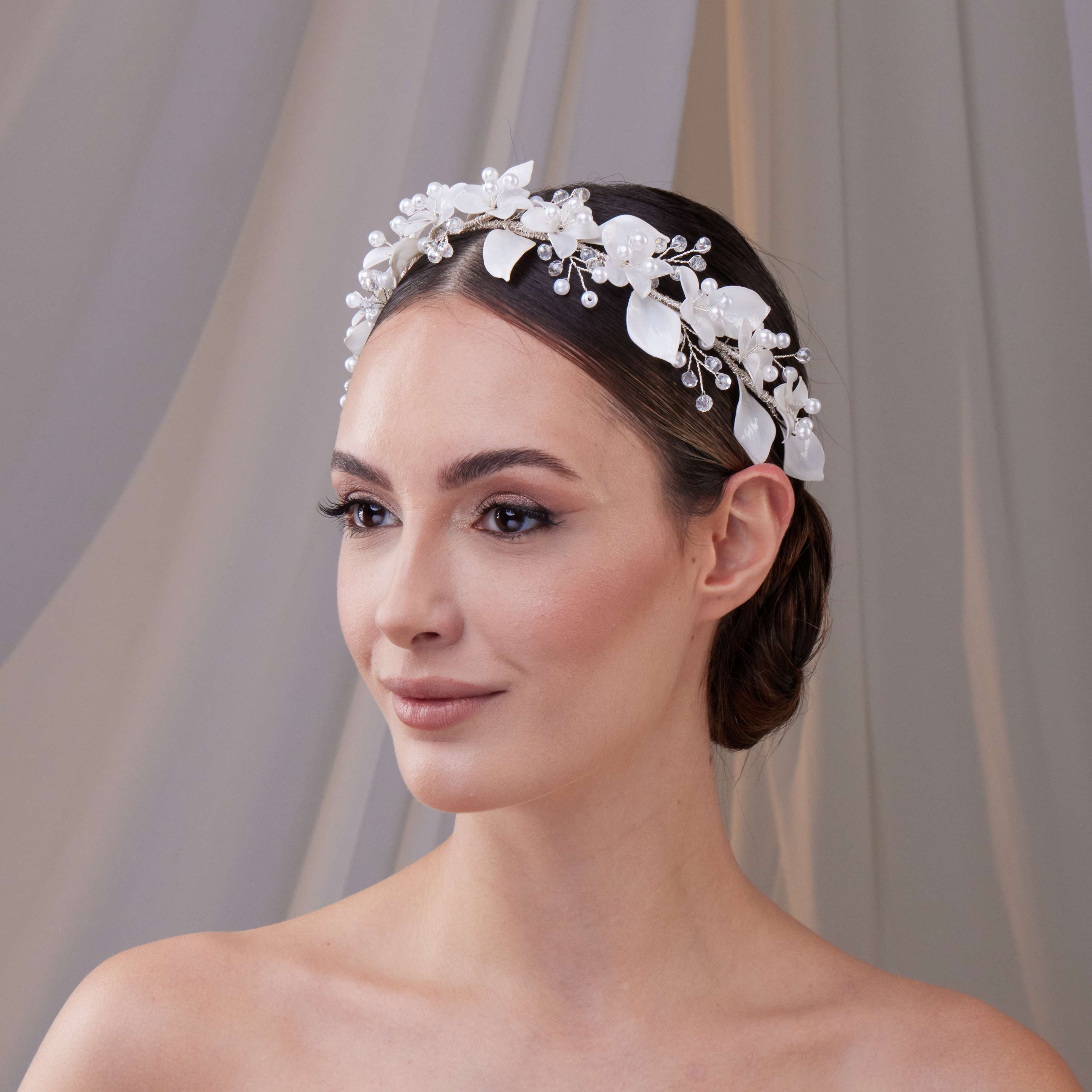 Resin Flower Bridal Hair Wreath