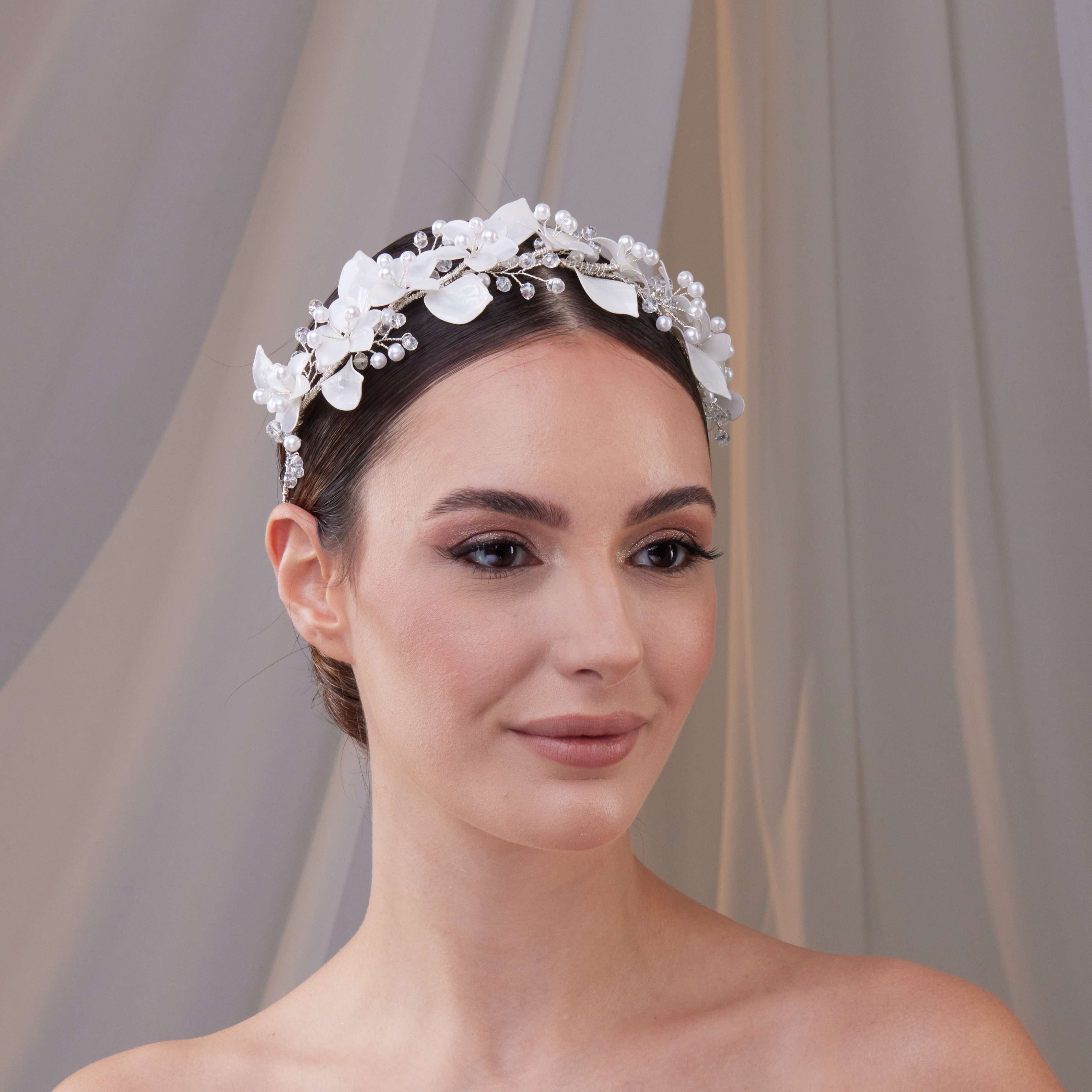 Resin Flower Bridal Hair Wreath