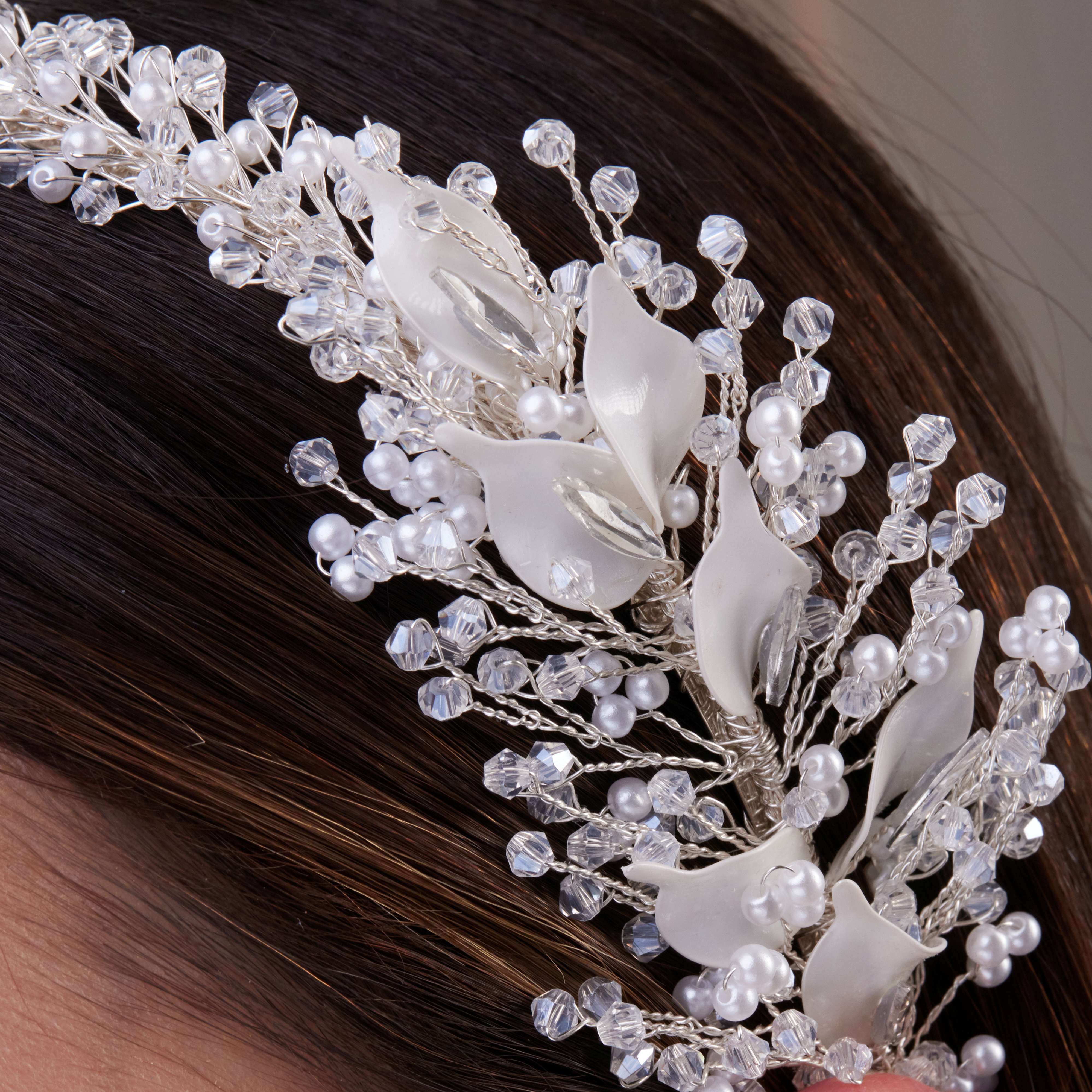 Resin and Crystal Beaded Bridal Hair Band