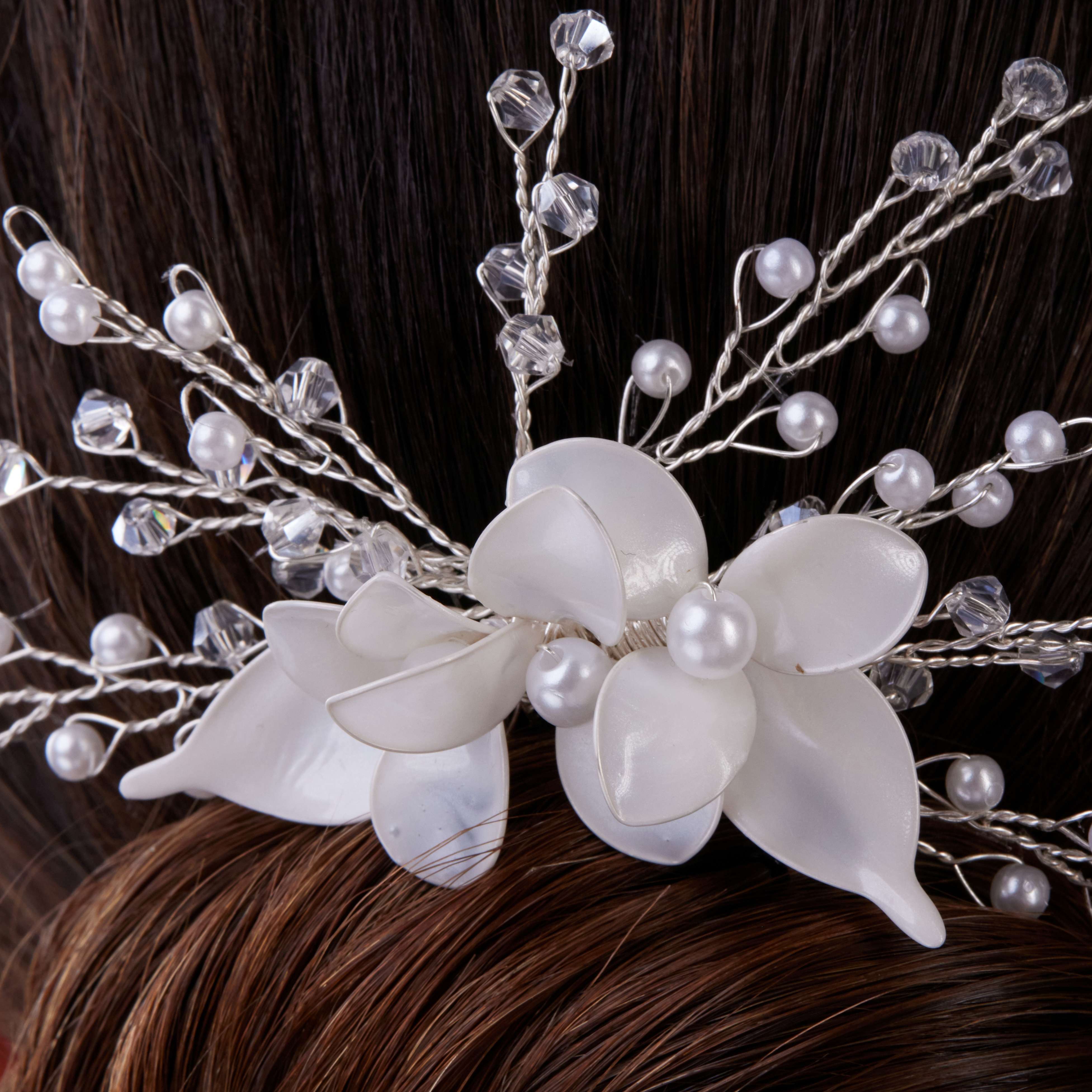 Elegant Resin Flower Wedding Hair Comb