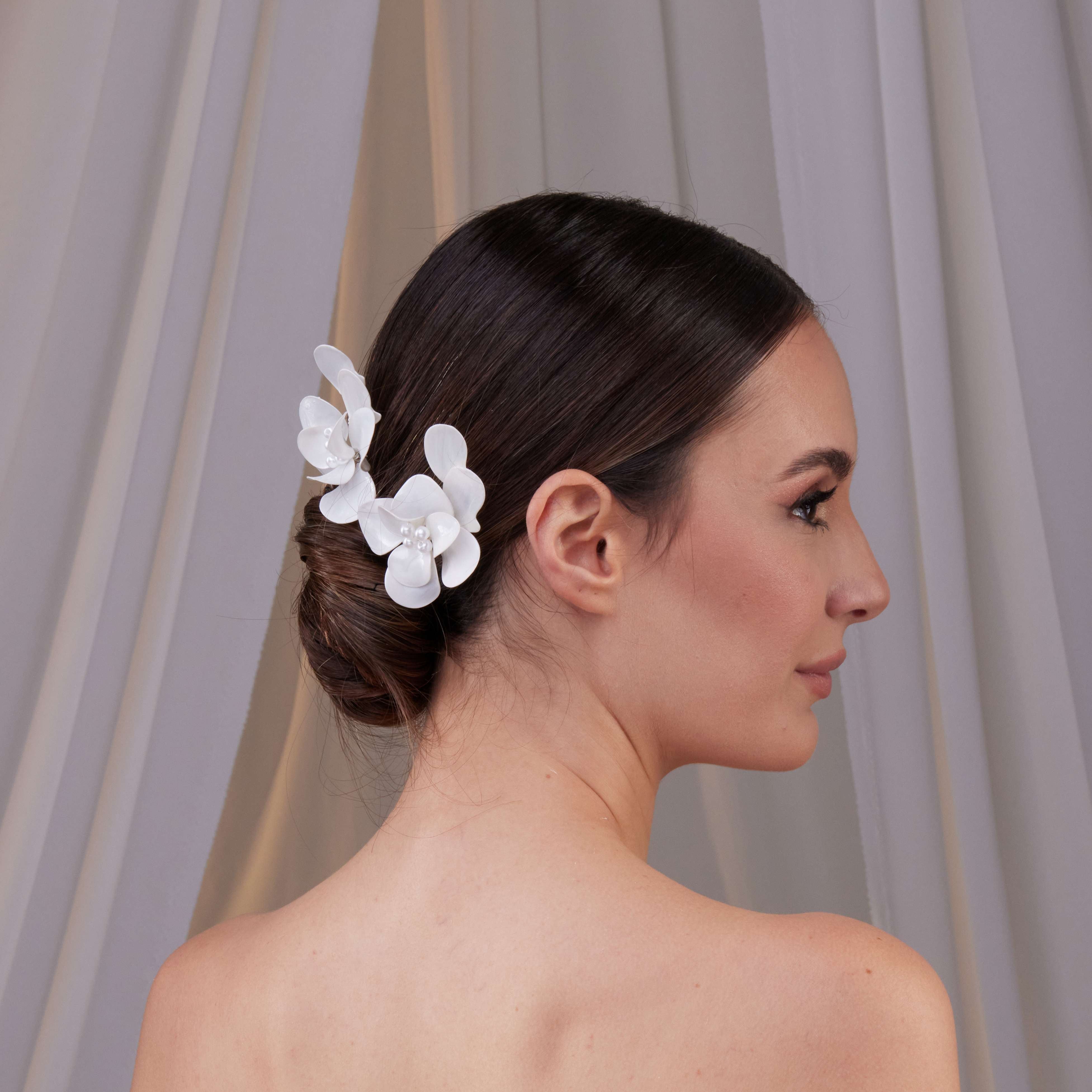 Two-Piece Resin Flower Hair Pin Set