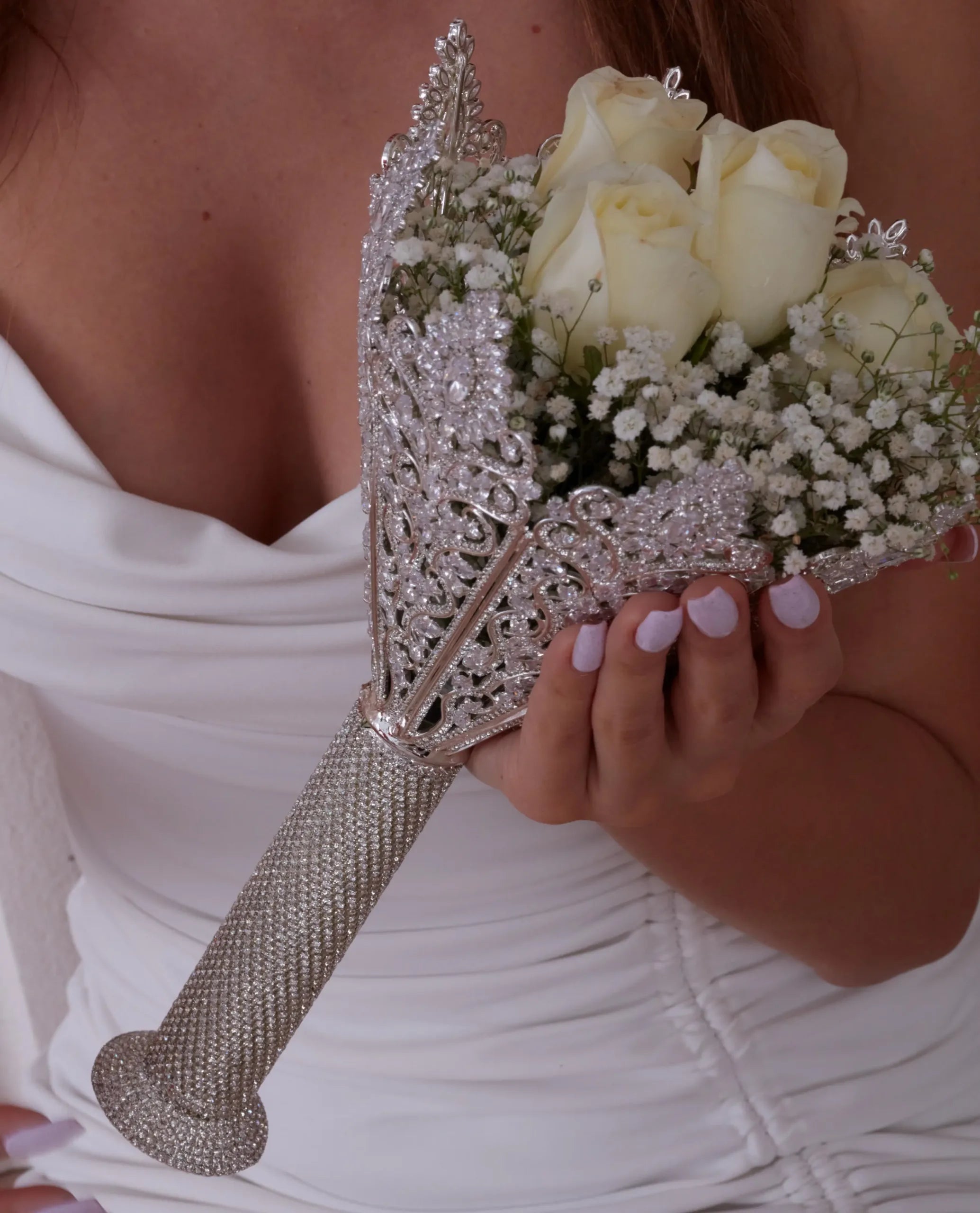 Elegant Bouquet Holder,Silver Bouquet Holder - Bridal Port