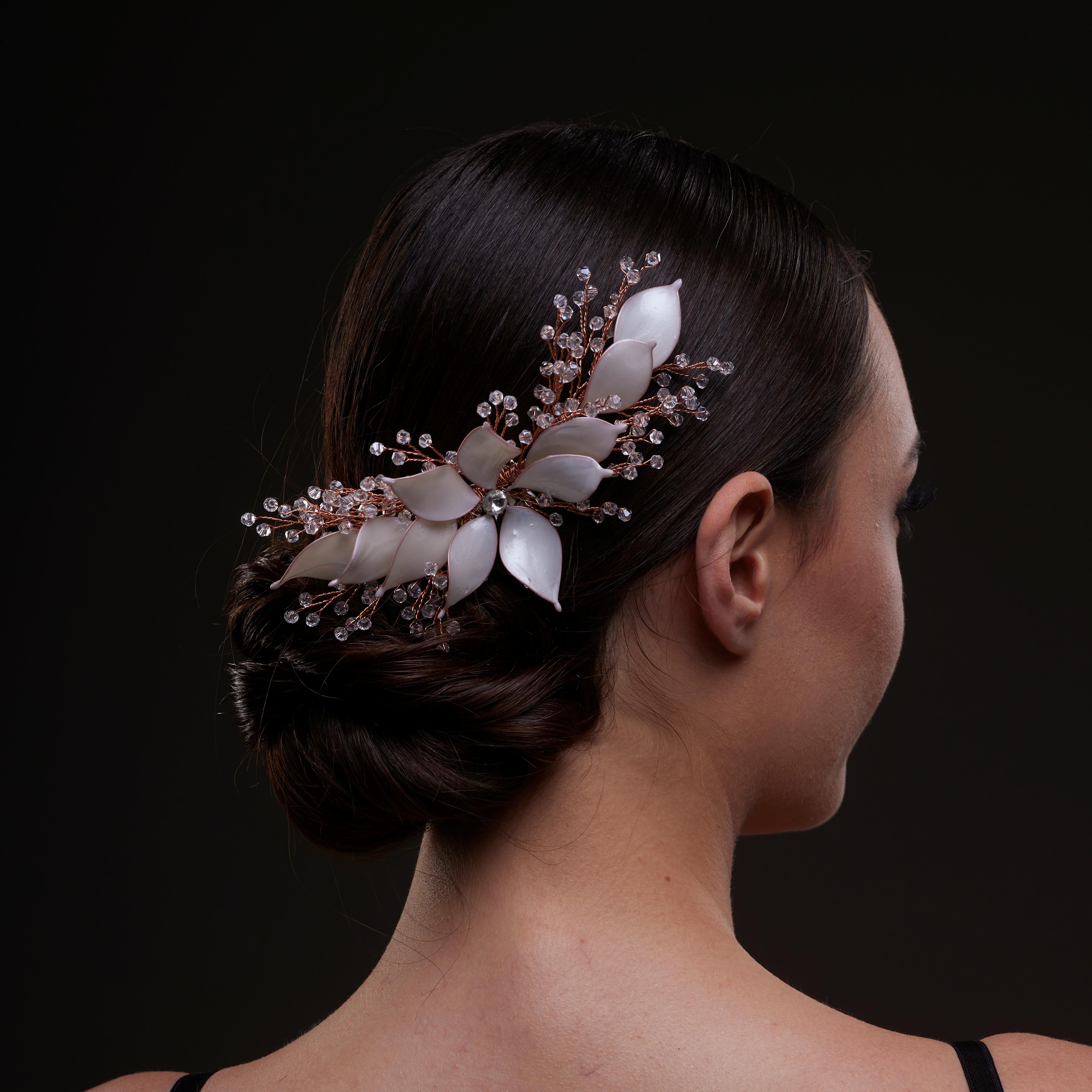 Rose gold Flower Bridal Hair Comb