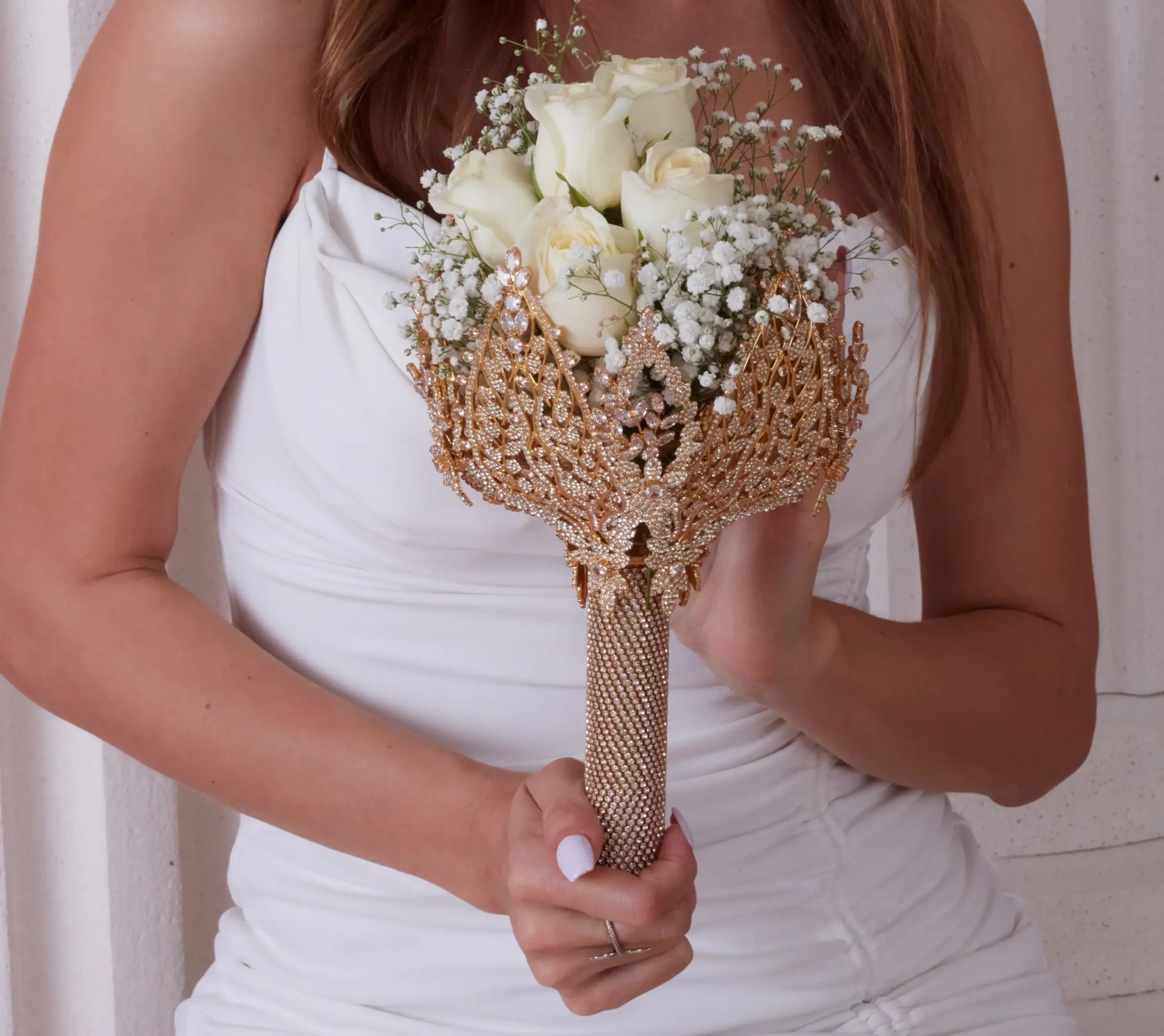 Gold Bouquet Holder, Gold Wedding Bouquet - Bridal Port