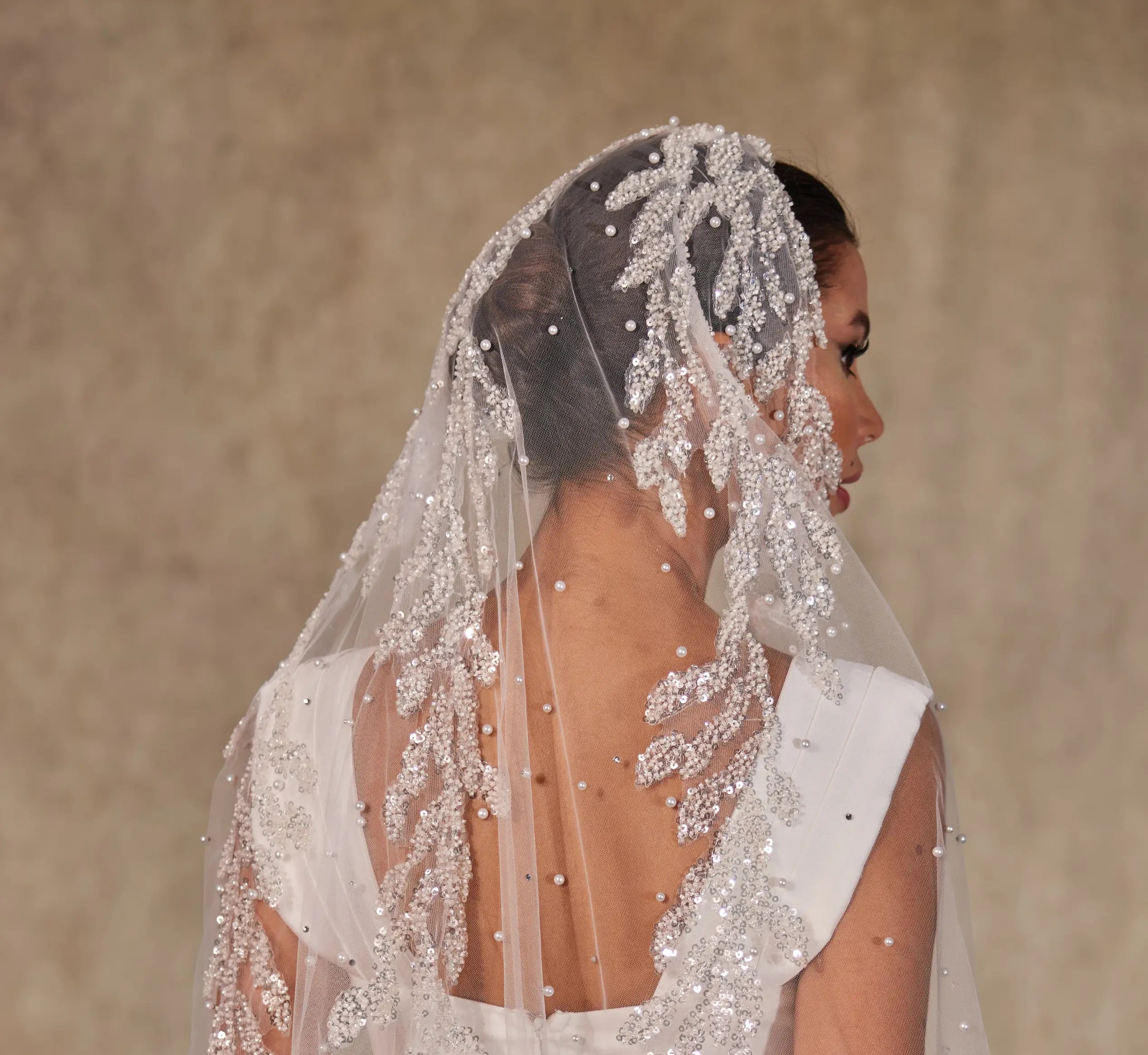 Embroidered Wedding Veil-D235 - Bridal Port