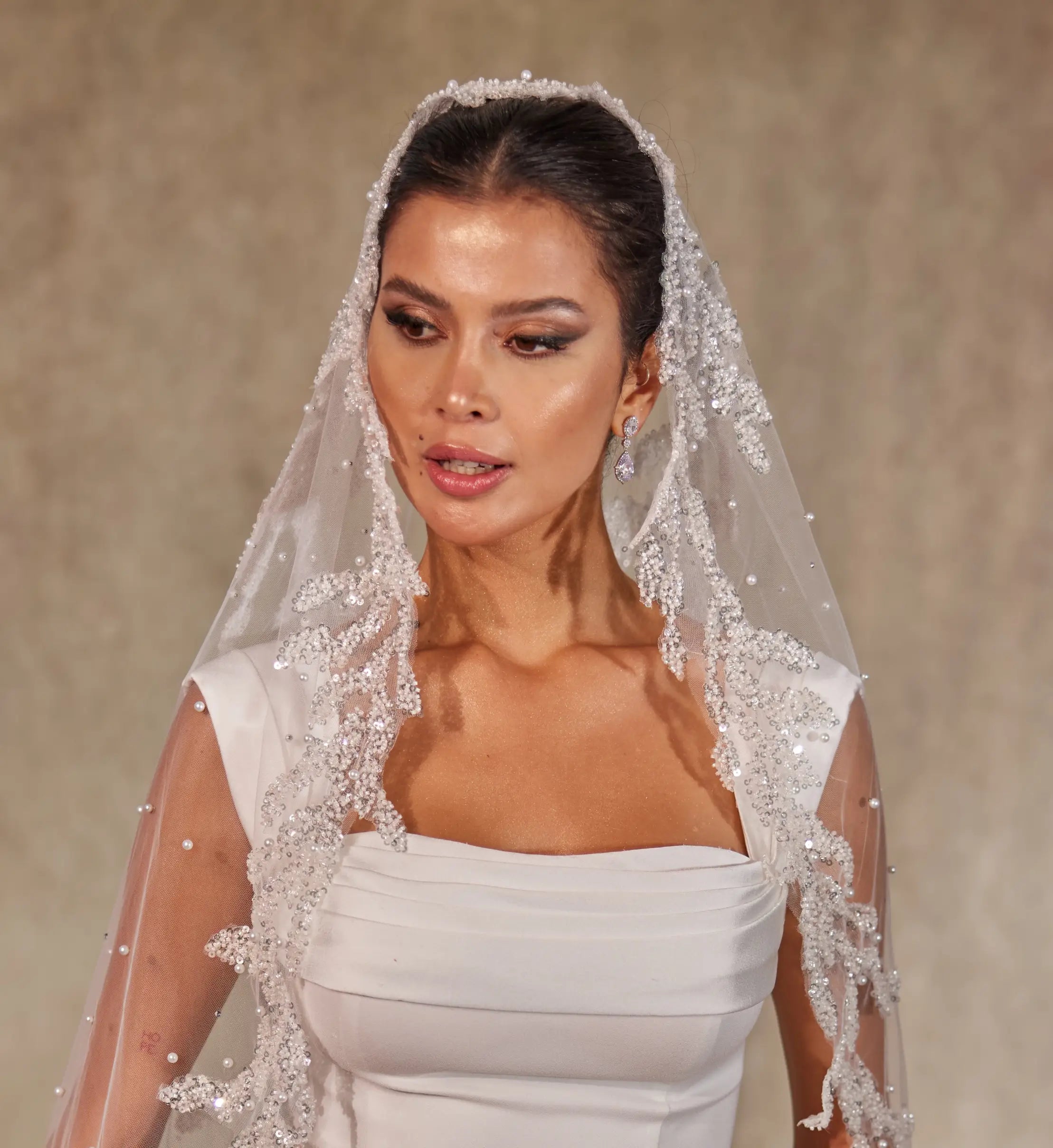 Embroidered Wedding Veil-D235 - Bridal Port