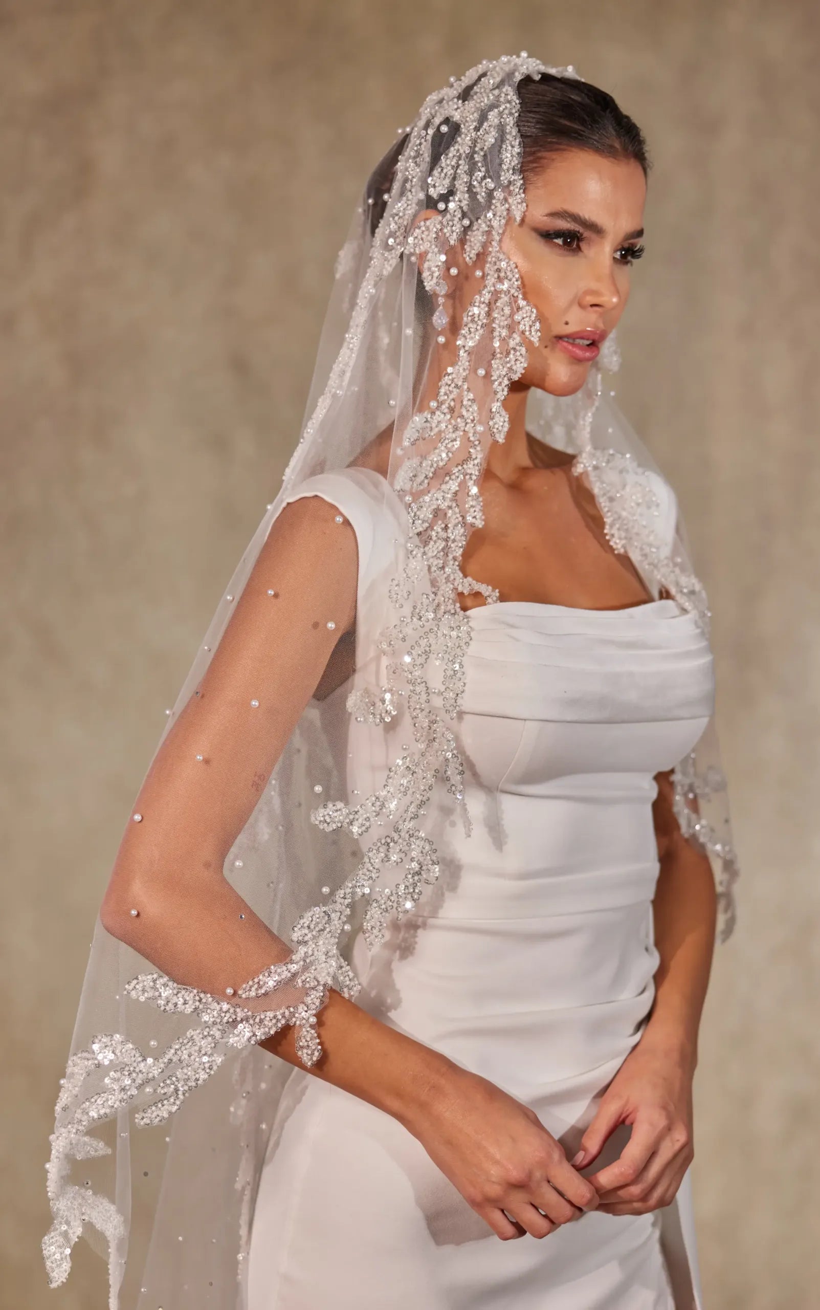 Embroidered Wedding Veil-D235 - Bridal Port