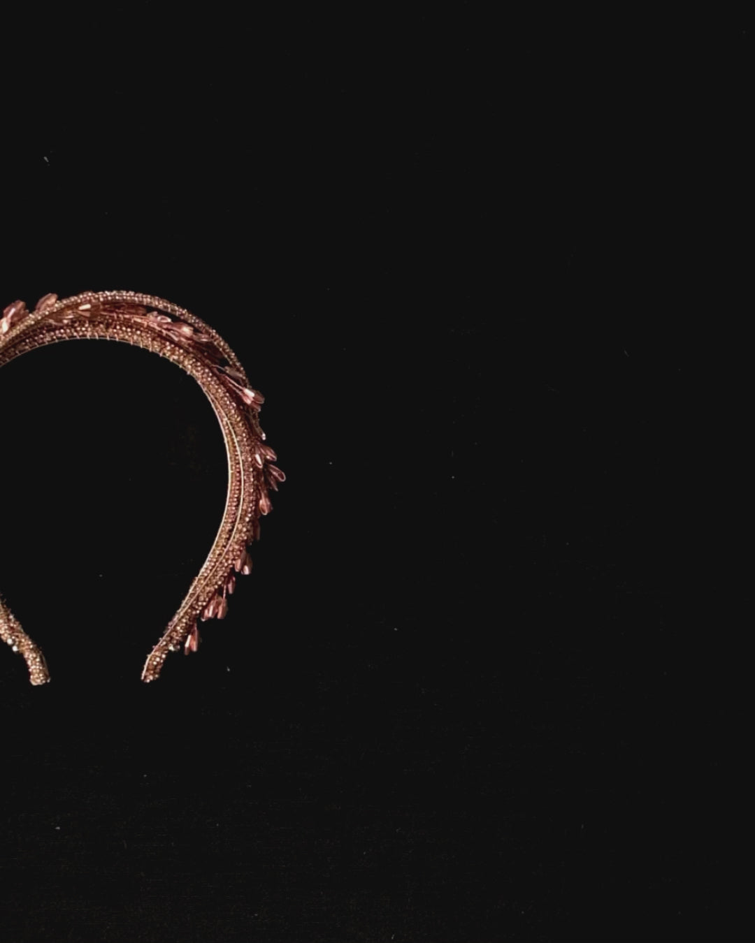 Rose Gold  Crystal Leaf Headband