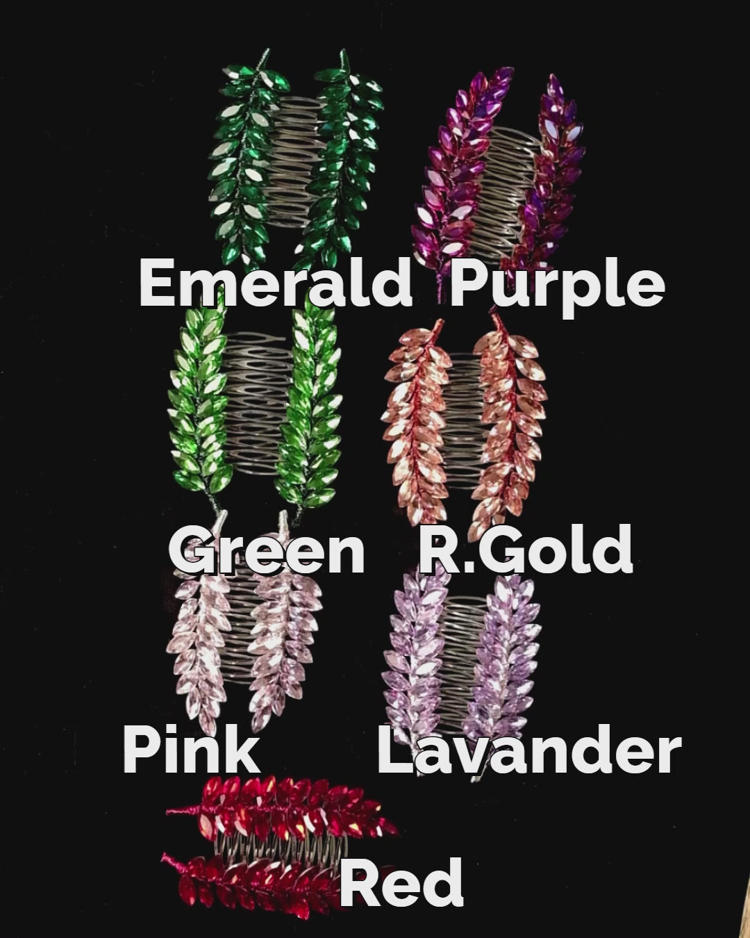 Emerald Green Crystal Leaf Hair Comb Set