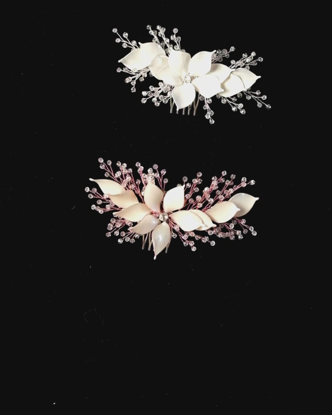Rose gold Flower Bridal Hair Comb
