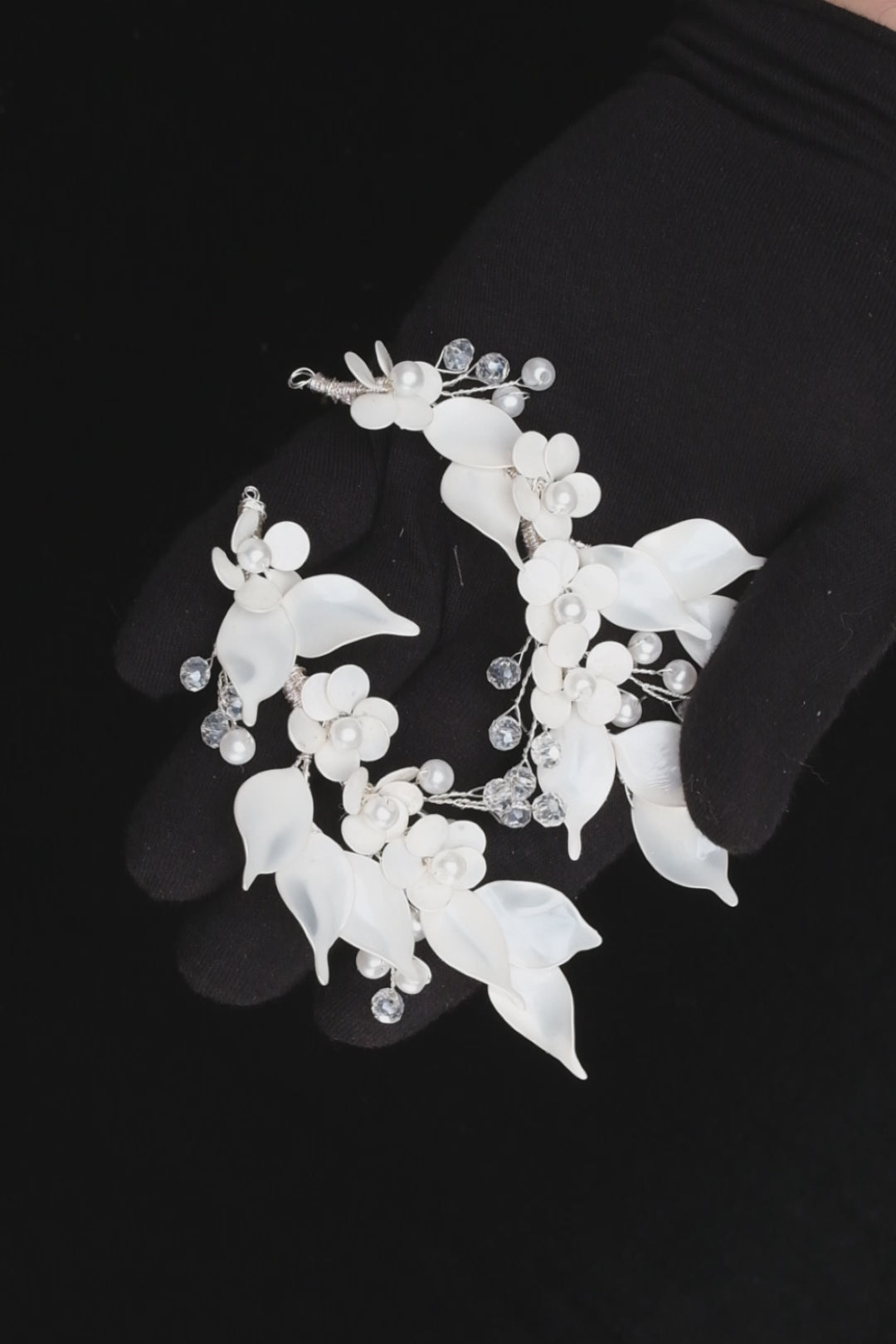 Two-Piece Resin Flower Bridal Hair Vine Set