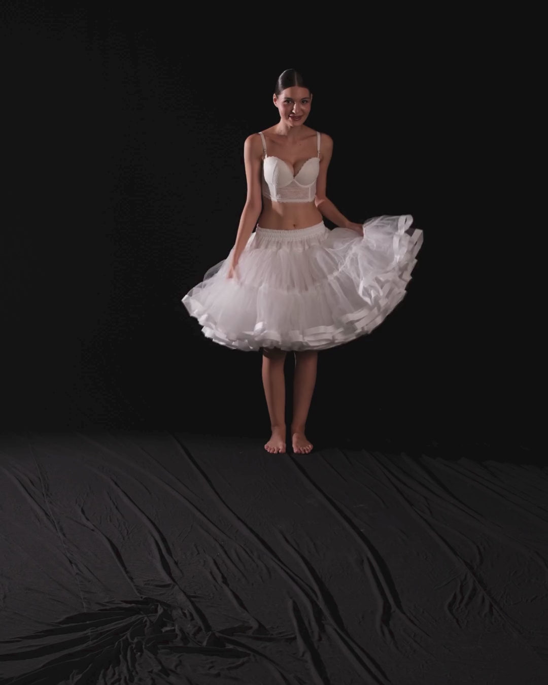White Short Bridal Petticoat, Tulle Crinoline,  Mini Wedding Dress Underskirt, Tutu Skirt