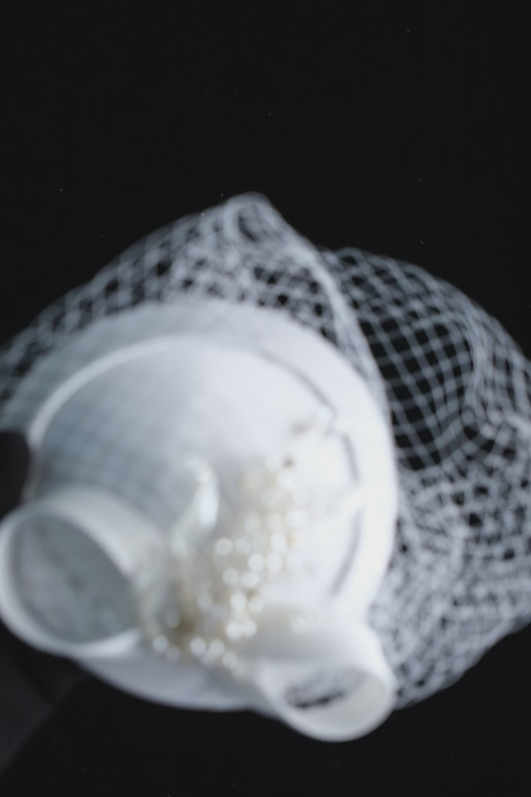 Handmade Bridal Fascinator with Pearls, Leaves