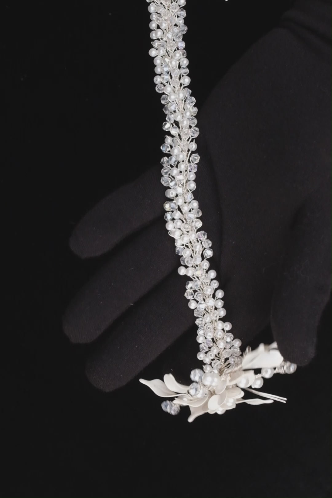 Bridal Resin Flower and Crystal Halo