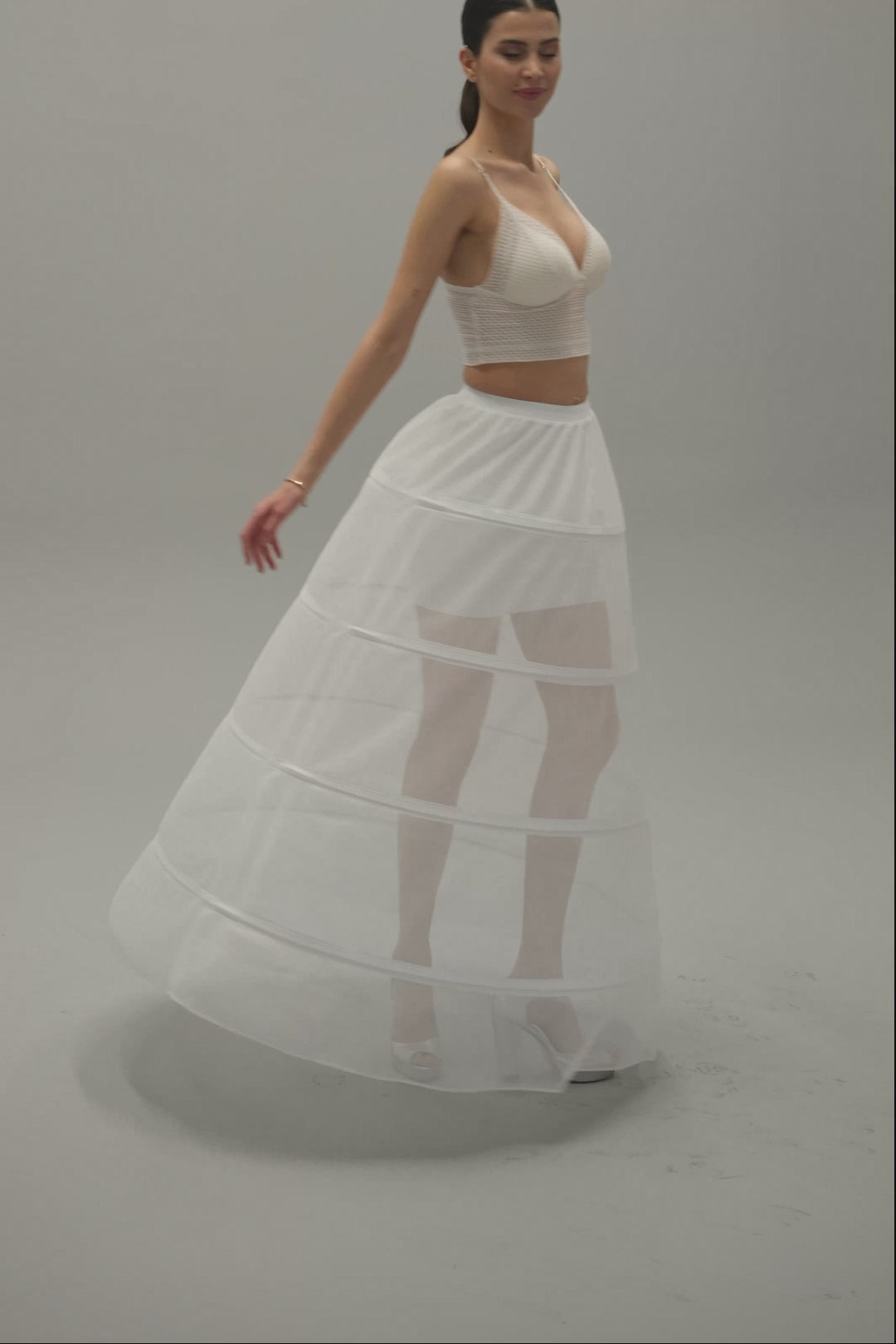 White Petticoat Skirt for Wedding Gown - Tulle Underskirt - Enhance Your Dress Silhouette