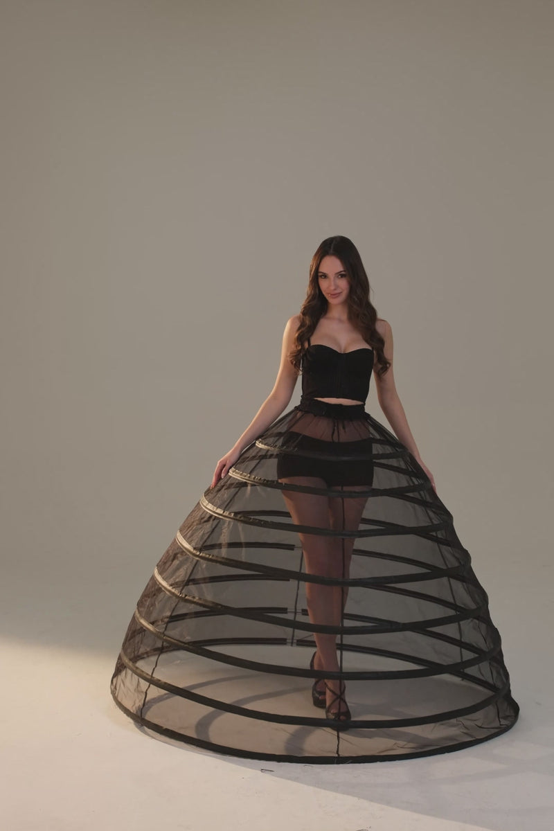 black hoop dress Skirt ,Ball Gown Crinoline, Black Petticoat Skirt – Bridal Port and unforgettable Size:M (12-14) vosn23-exclusion SHEIN Lady Birthday Party