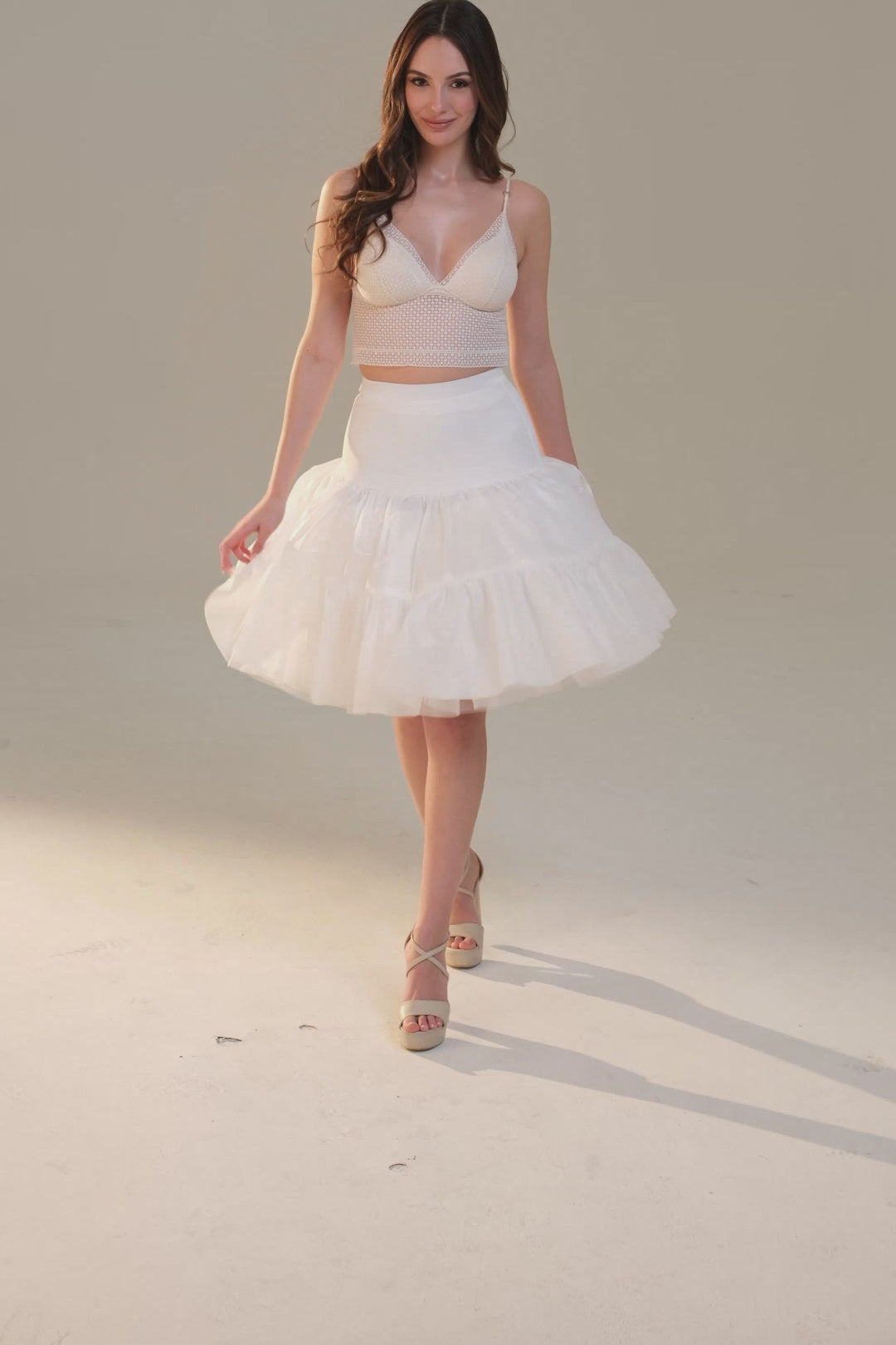 Short Petticoat Skirt with Corsage ,  Fluffy Layered Petticoat for Wedding, Party & Everyday Wear