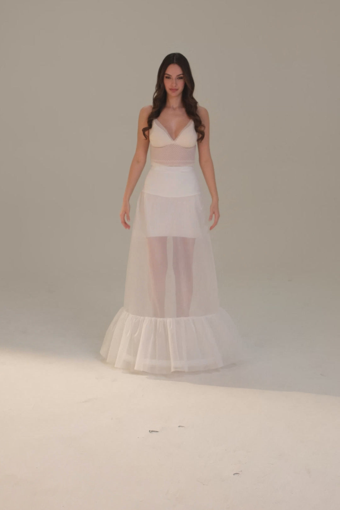 Mermaid Petticoat Skirt  with  Waist Corsage  , Bridal Crinoline Slip