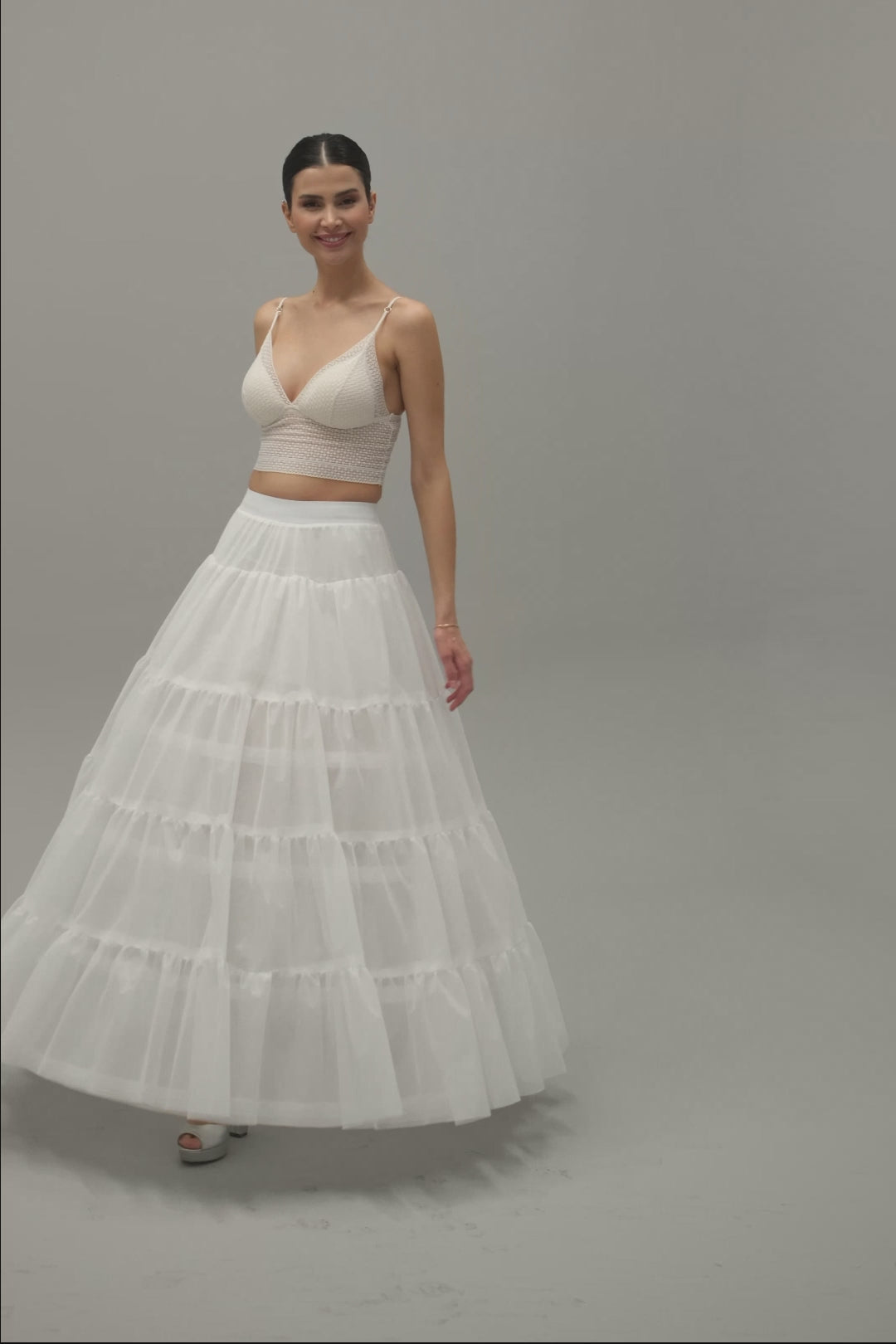 Elegant Voile and Hoop Petticoat with Two Layers - Perfect for Bridal and Costume Wear